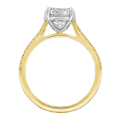 Precision Set Round Cut Diamond Pave Engagement Ring — photo 3 of 3
