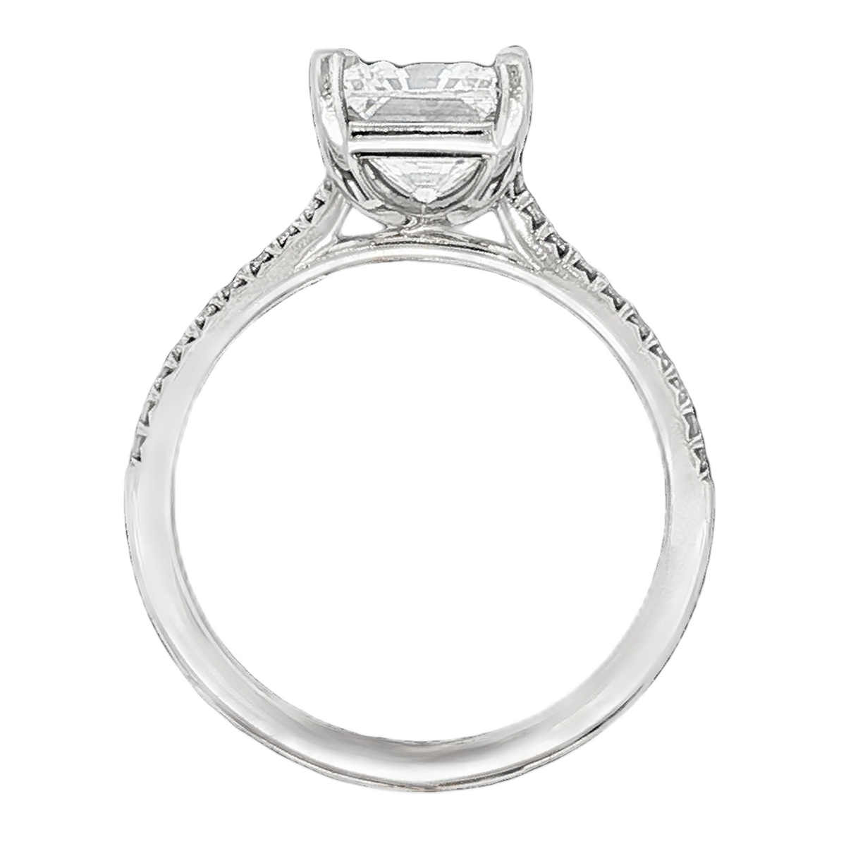 Precision Set Radiant Diamond Pave Engagement Ring — photo 2 of 2