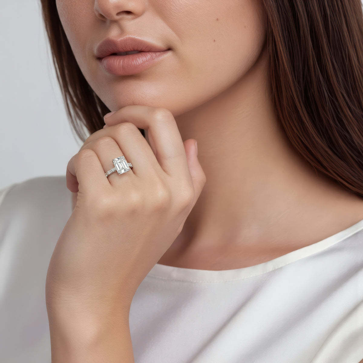 Precision Set Radiant Diamond Engagement Ring — photo 2 of 3