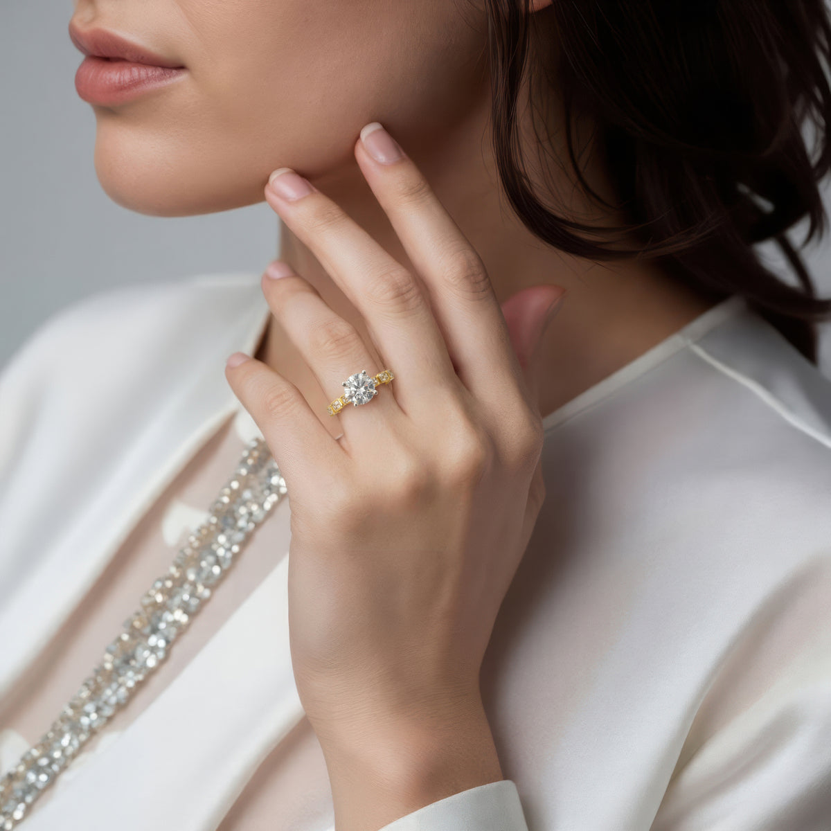 Precision Set Round Diamond Channel Set Engagement Ring — photo 2 of 3
