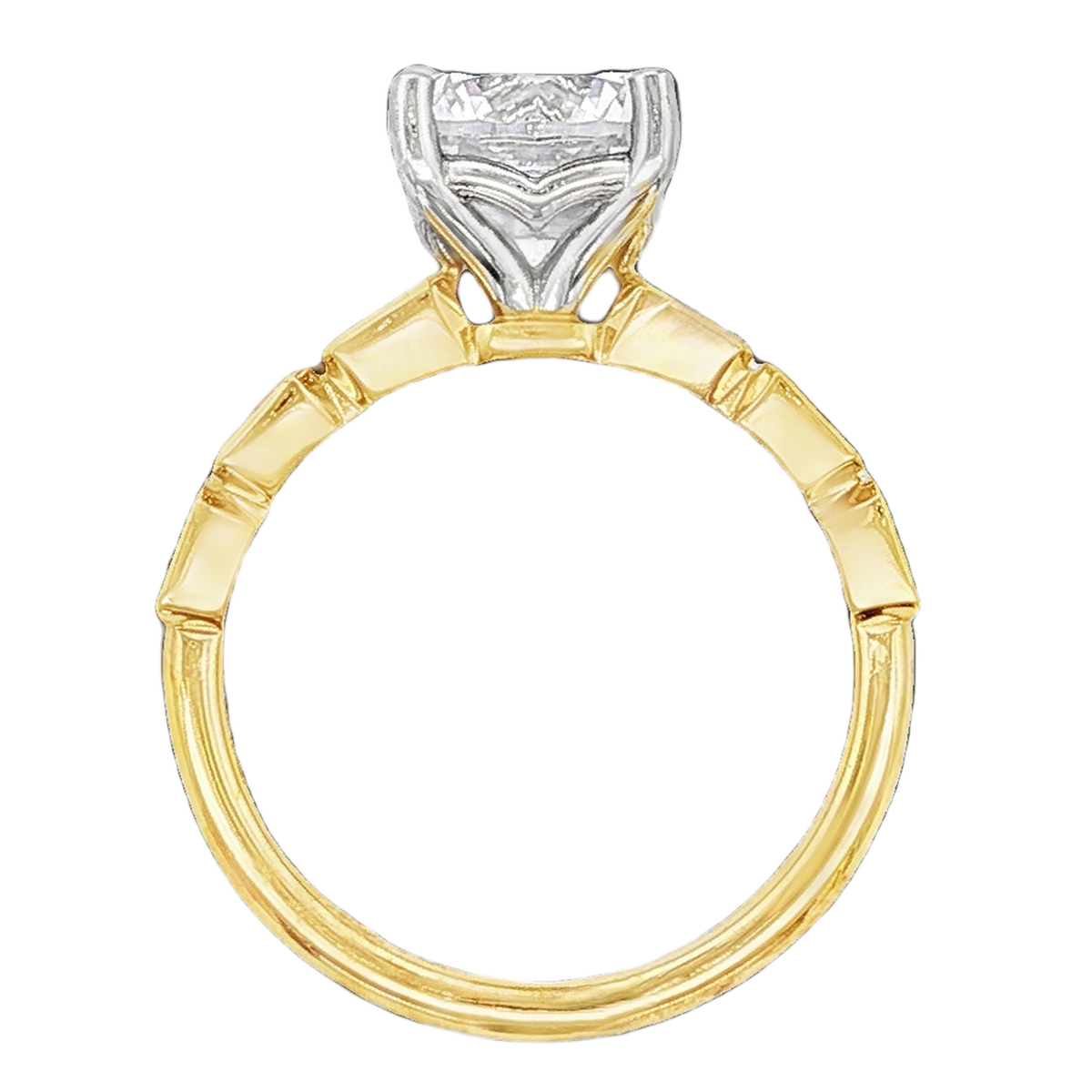 Precision Set Round Diamond Channel Set Engagement Ring — photo 3 of 3