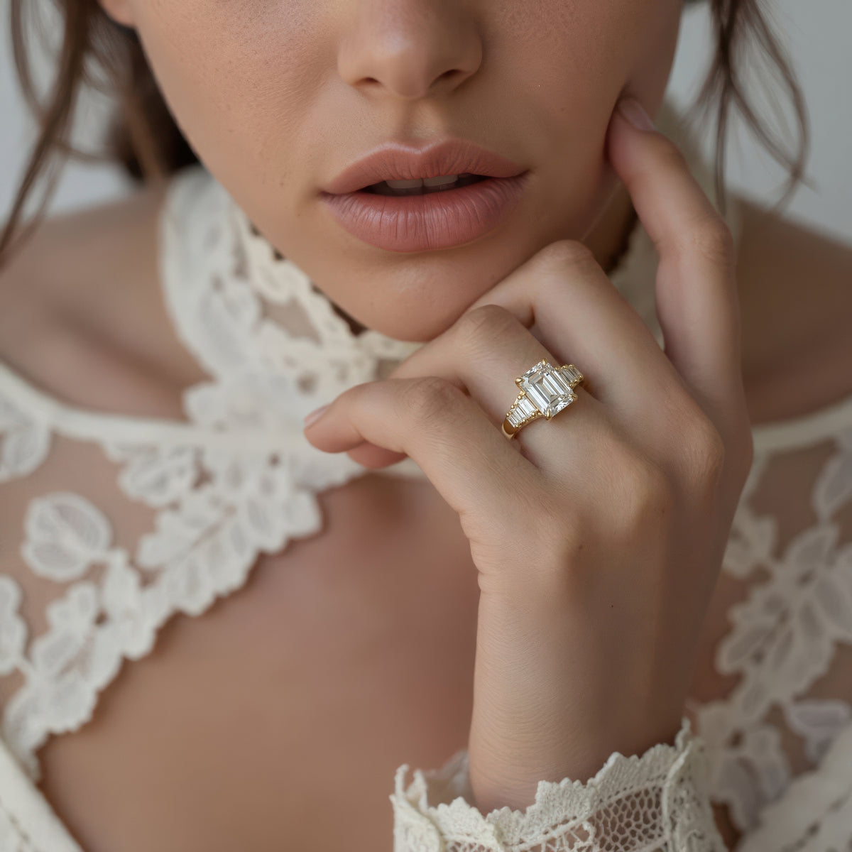 Signature Emerald Diamond Engagement Ring — photo 2 of 3