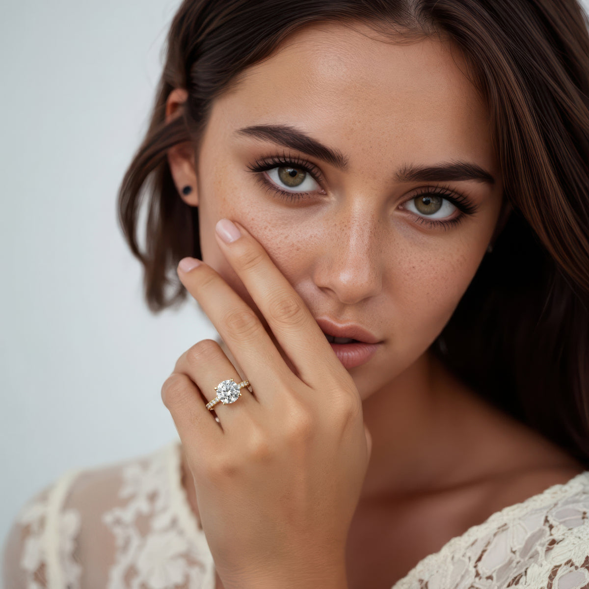 Signature Round Diamond Pave Engagement Ring — photo 2 of 3
