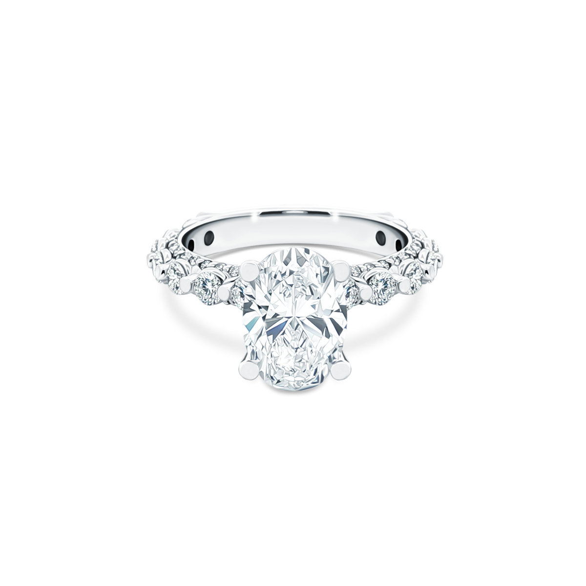 Verragio Oval Diamond Shared Prong Engagement Ring — photo 1 of 3