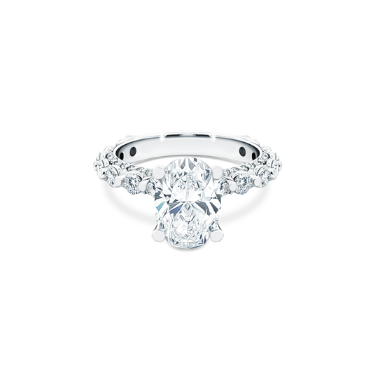 Verragio Oval Diamond Shared Prong Engagement Ring — photo 1 of 3