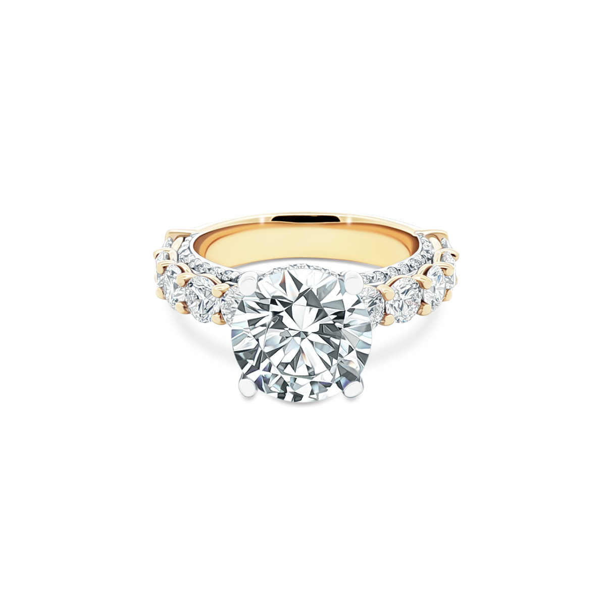 Verragio Round Diamond Shared Prong Engagement Ring — photo 1 of 3