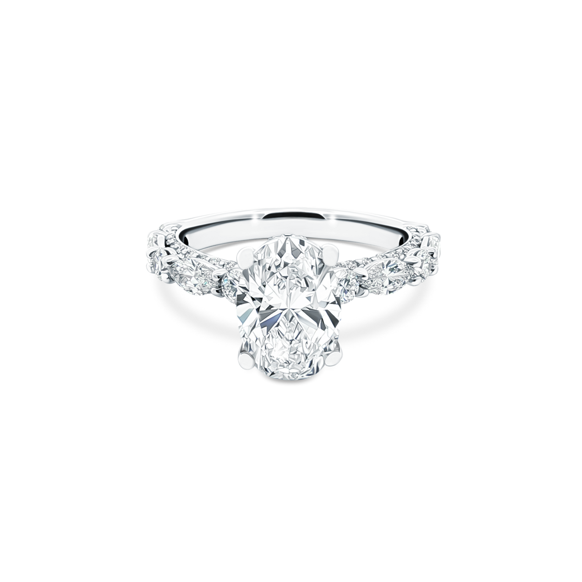Verragio Oval Diamond Shared Prong Engagement Ring — photo 1 of 3
