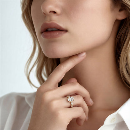 Verragio Oval Diamond Shared Prong Engagement Ring — photo 2 of 3