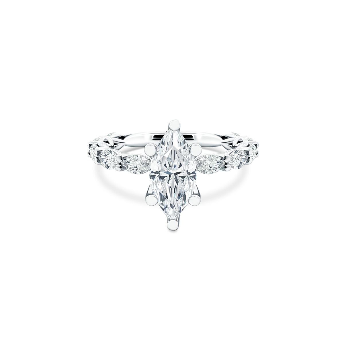 Verragio Marquise Diamond Shared Prong Engagement Ring — photo 1 of 3