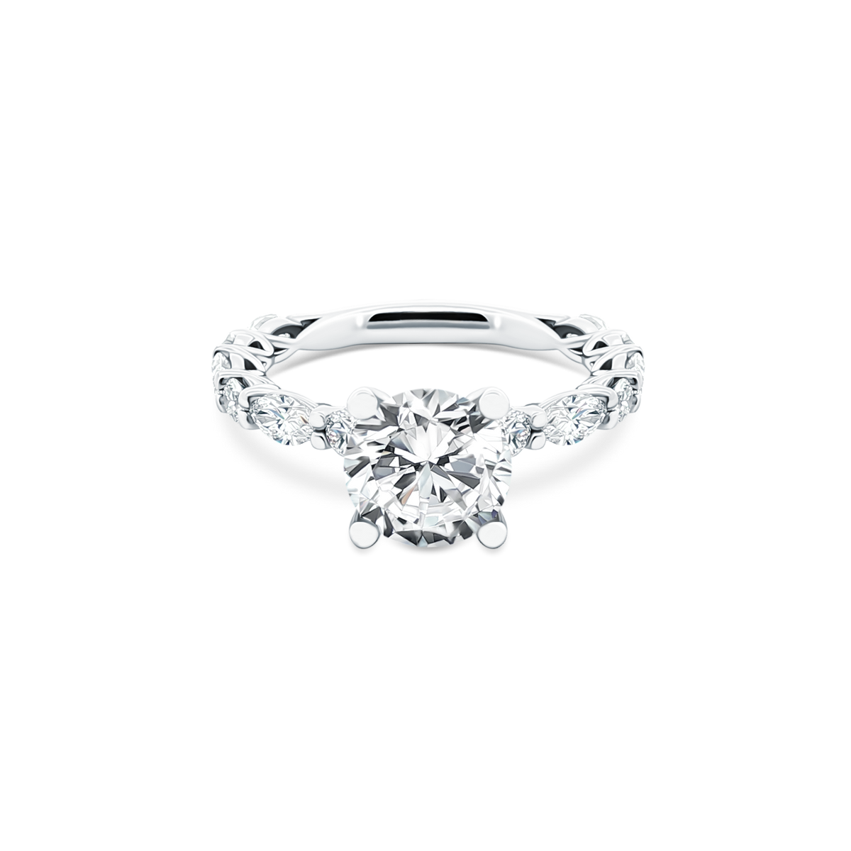 Verragio Round Diamond Shared Prong Engagement Ring — photo 1 of 3