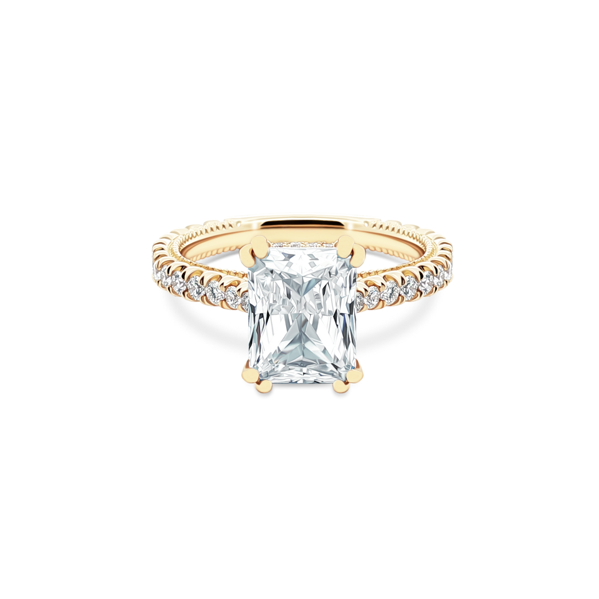 Verragio Emerald Diamond Pave Engagement Ring — photo 1 of 3