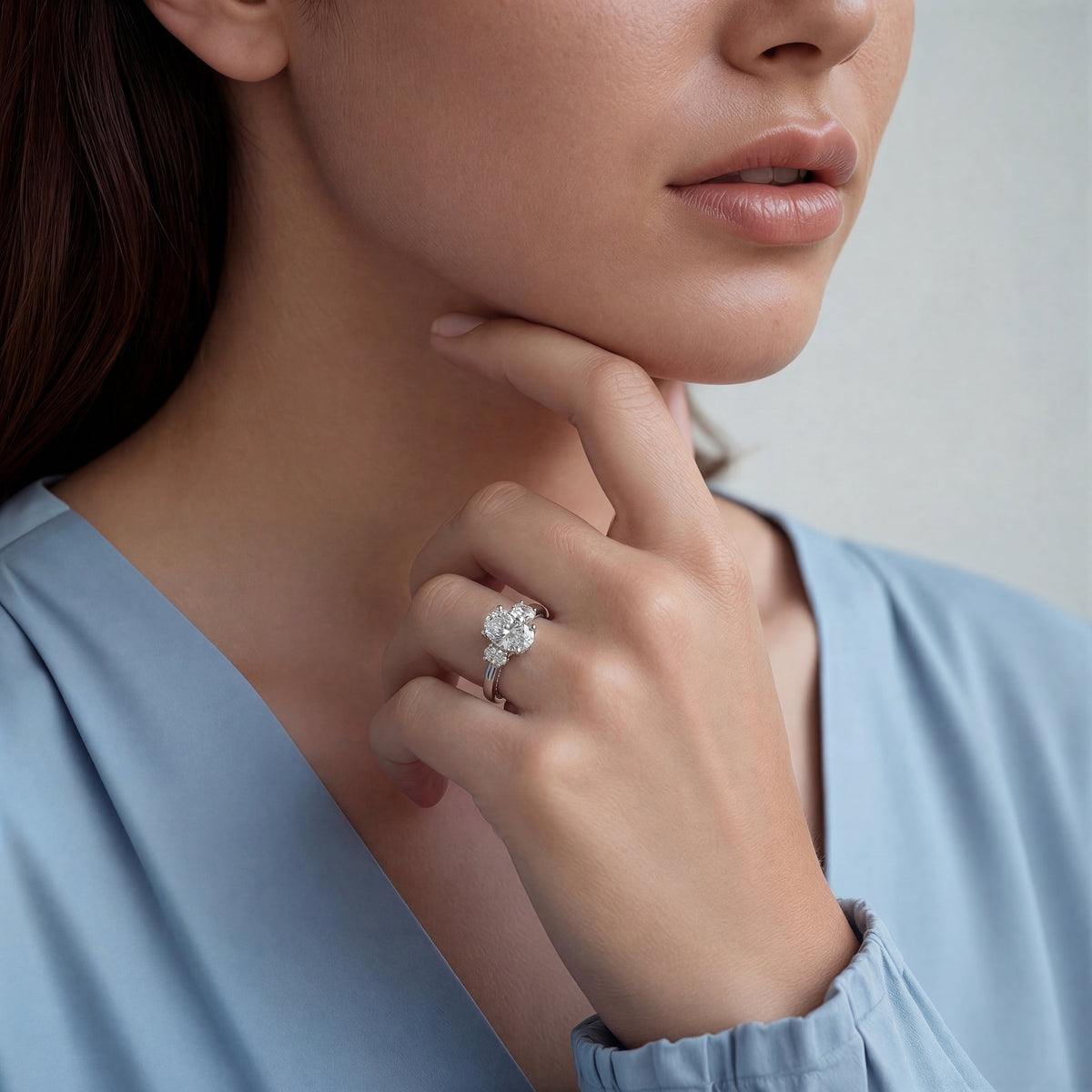 Verragio Three Stone Diamond Engagement Ring — photo 2 of 3