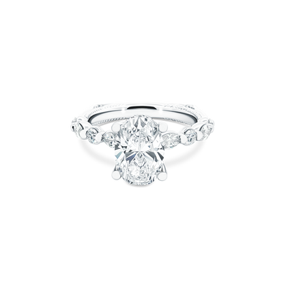 Verragio Oval Diamond Shared Prong Engagement Ring — photo 1 of 3