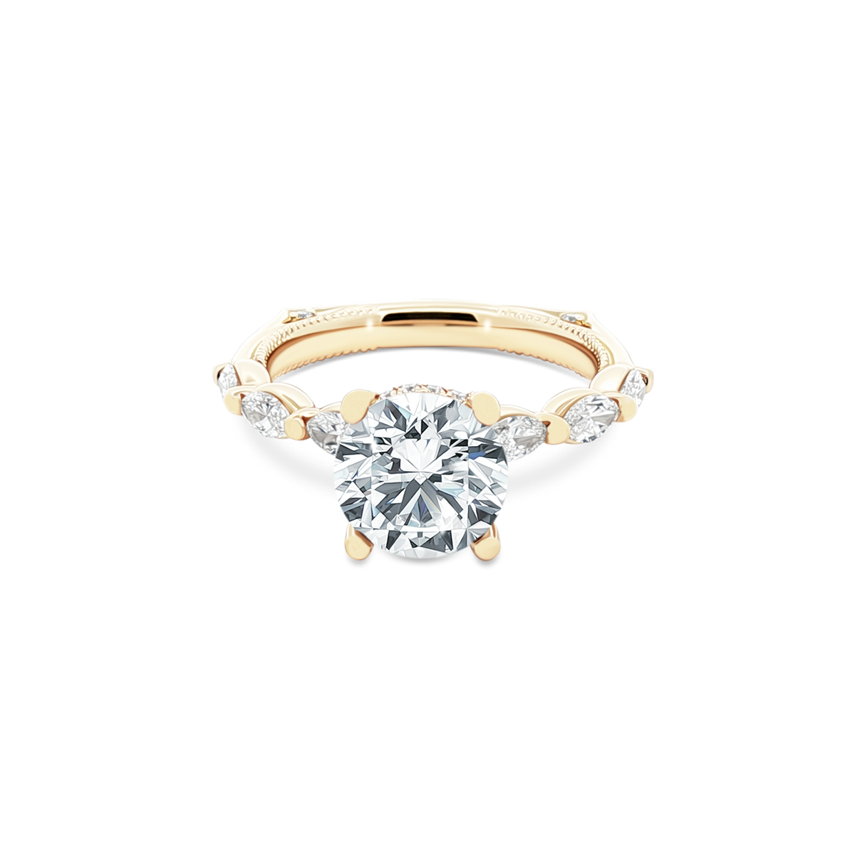 Verragio Round Diamond Shared Prong Engagement Ring — photo 1 of 3