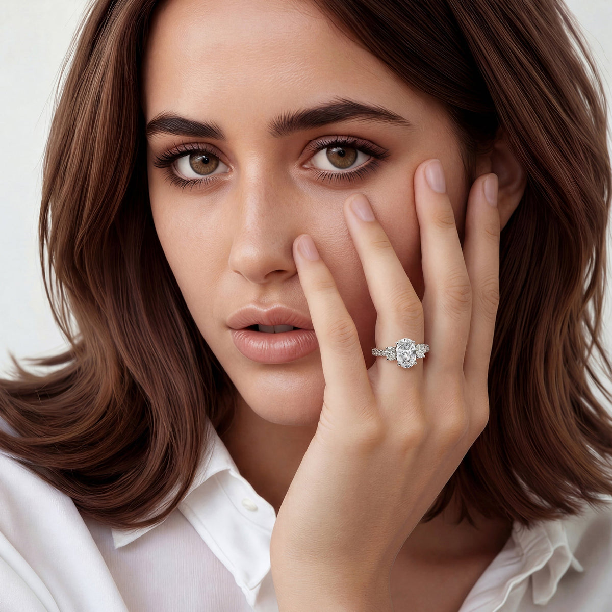 Verragio Three Stone Diamond Engagement Ring — photo 2 of 3