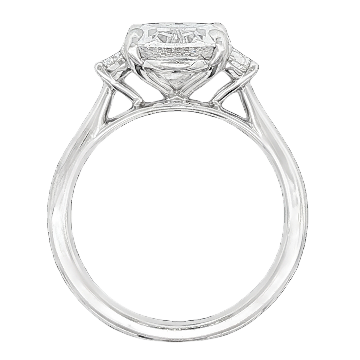 Signature Three Stone Oval Diamond Engagement Ring — photo 3 of 3