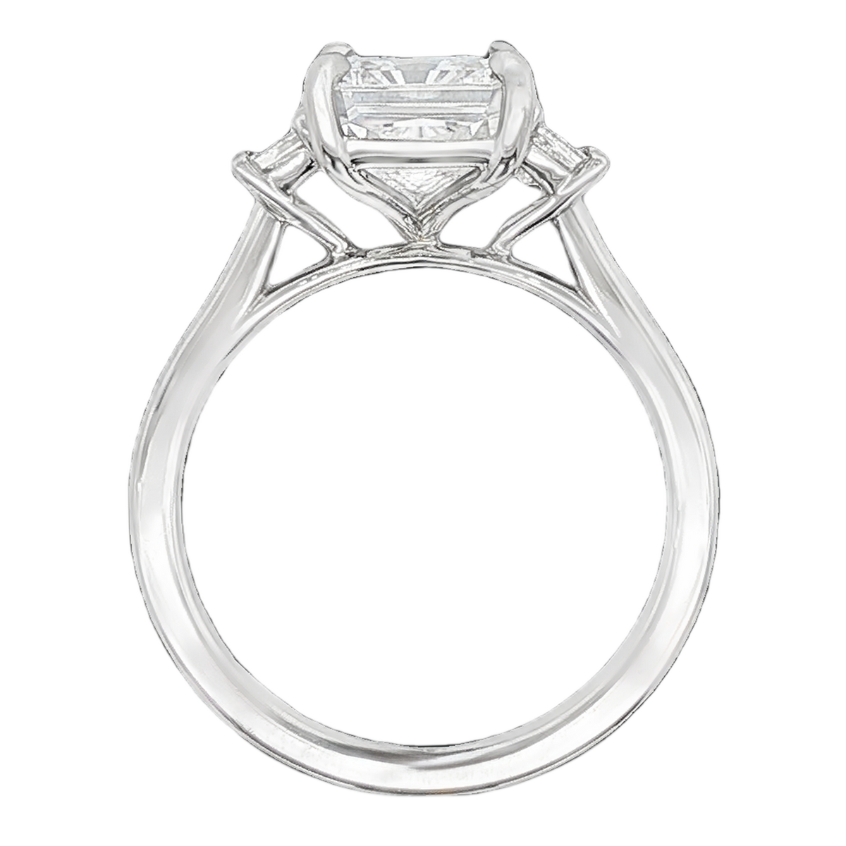 Signature Three Stone Radiant Diamond Engagement Ring — photo 3 of 3