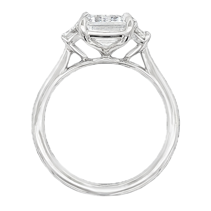 Signature Three Stone Emerald Diamond Engagement Ring — photo 3 of 3