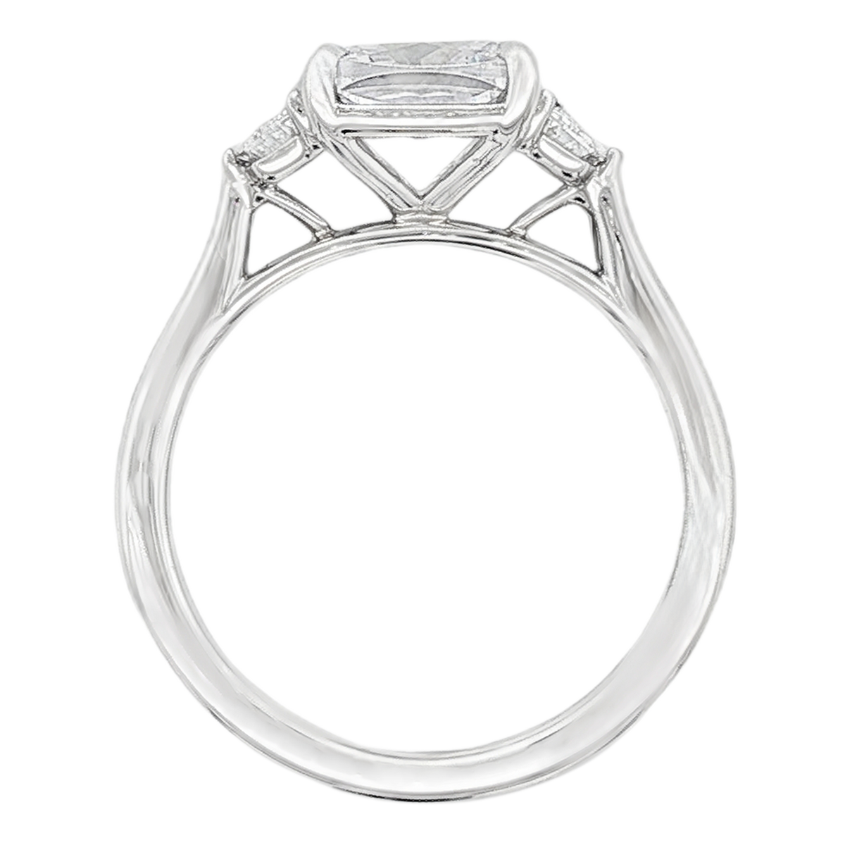 Signature Three Stone Cushion Diamond Engagement Ring — photo 3 of 3