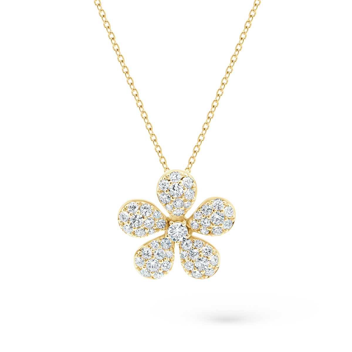 1.02ct 18k Yellow Gold Diamond Flower Pendant - SKU 160-5306