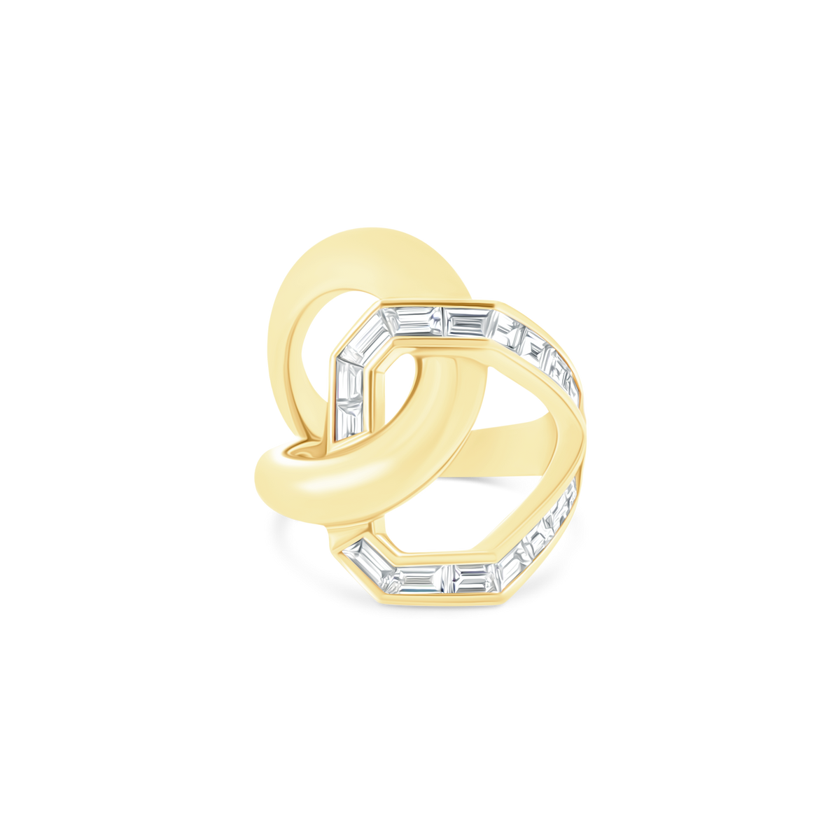 1.80ct 14k Yellow Gold Diamond Crossover Ring - SKU 130-1836
