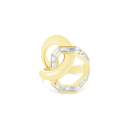 1.80ct 14k Yellow Gold Diamond Crossover Ring - SKU 130-1836