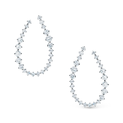 4.11ct 18k White Gold Diamond Hoops — photo 1 of 2