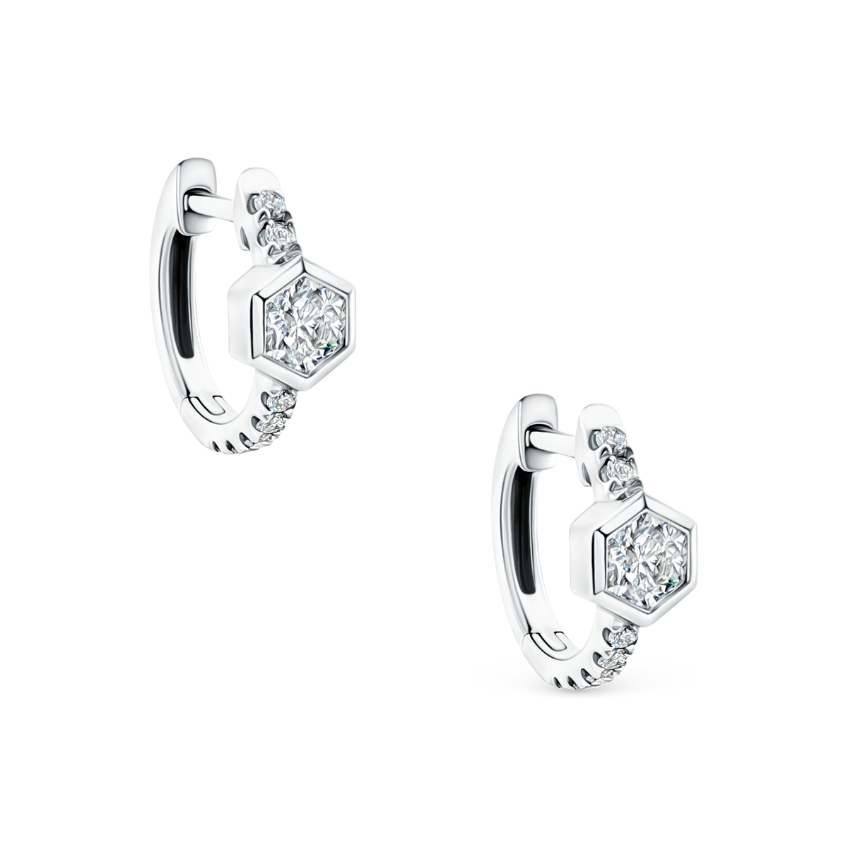 .55ct 18k White Gold Diamond Huggys — photo 1 of 2