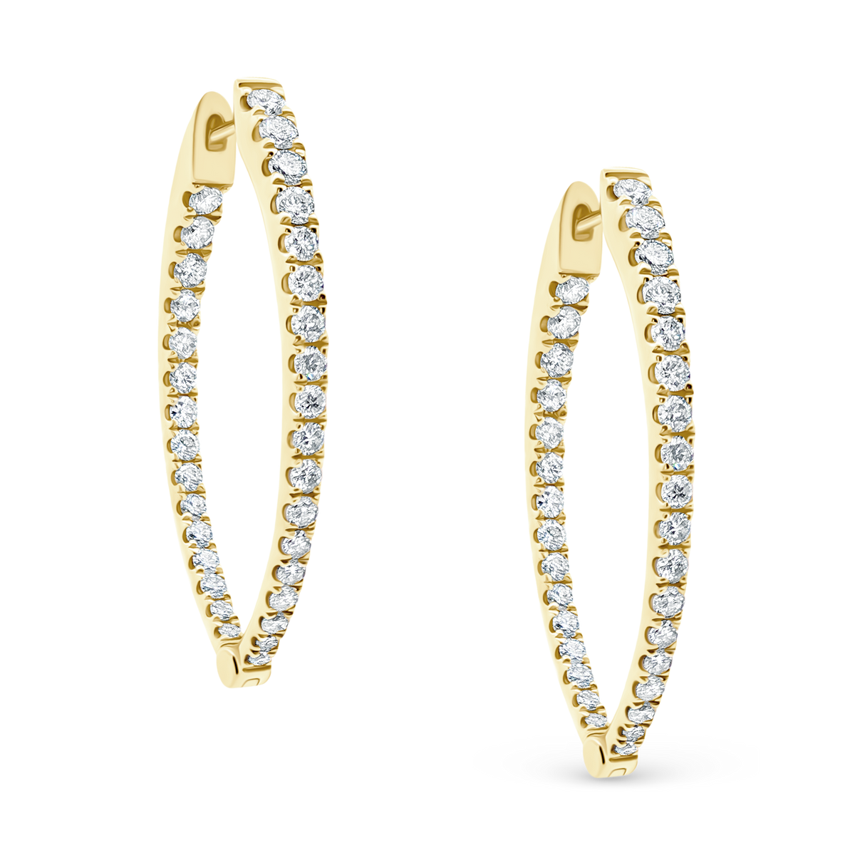 1.45ct 18k Yellow Gold Diamond Hoops — photo 1 of 2