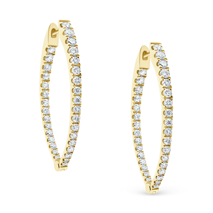 1.45ct 18k Yellow Gold Diamond Hoops — photo 1 of 2