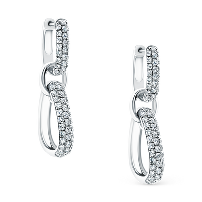 1.45ct 14k White Gold Diamond Link Drop Earrings — photo 1 of 2