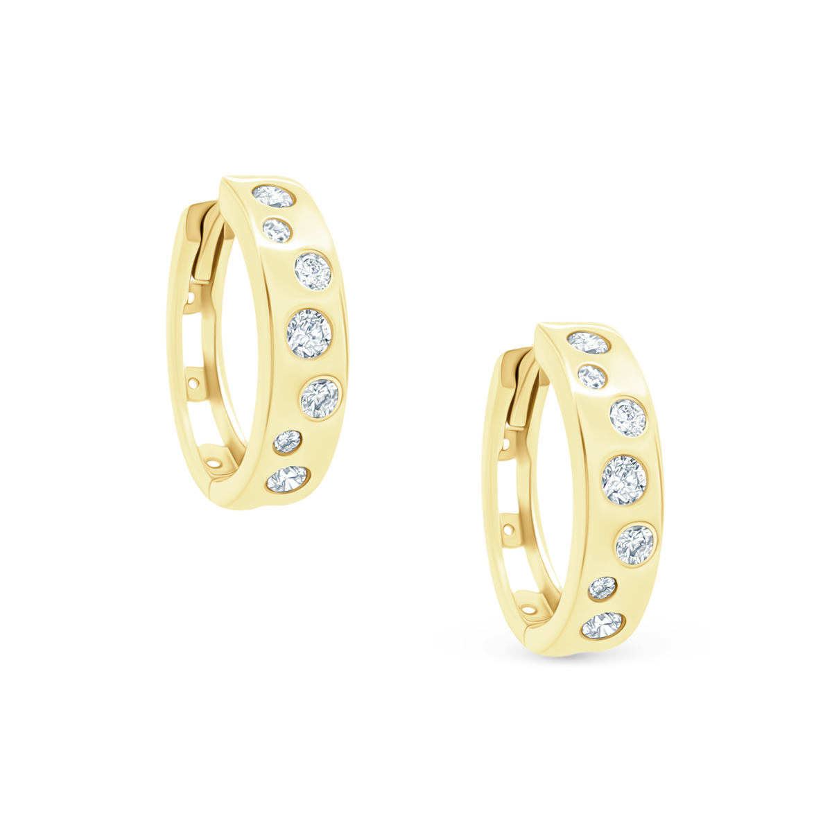 .38ct 14k Yellow Gold Diamond Huggys — photo 1 of 1