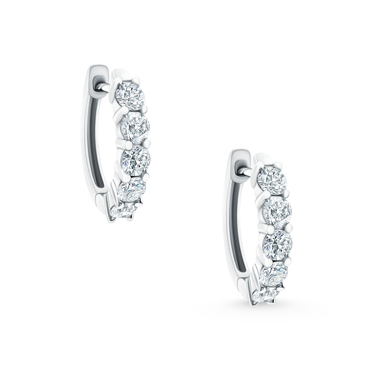 1.00ct 14k White Gold Diamond Huggys — photo 1 of 2