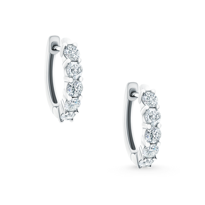 1.00ct 14k White Gold Diamond Huggys — photo 1 of 2