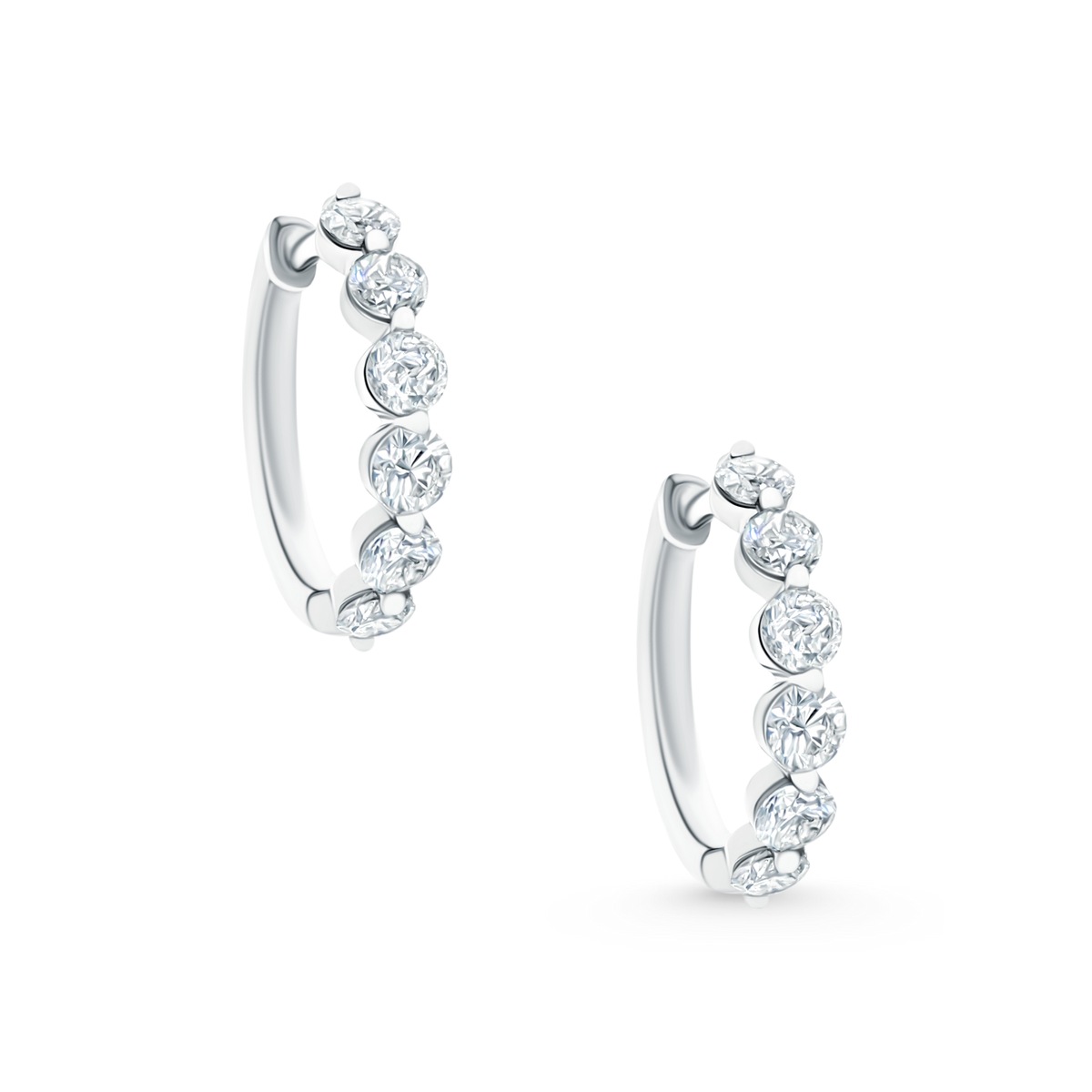 1.00ct 14k White Gold Diamond Huggys — photo 1 of 2