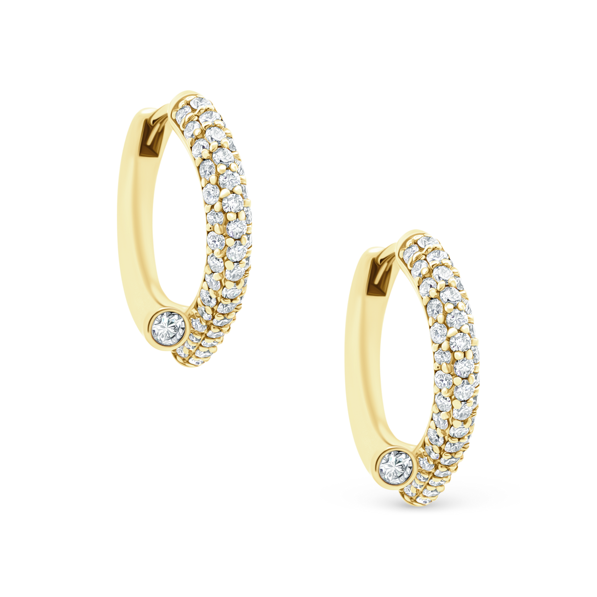 1.00ct 14k Yellow Gold Diamond Huggys — photo 1 of 2