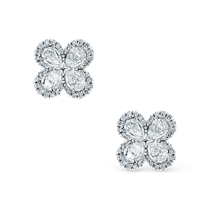 1.89ct 14k White Gold Diamond Flower Fashion Studs — photo 1 of 2