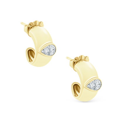 .06ct 18k Yellow Gold Diamond Huggys — photo 1 of 2