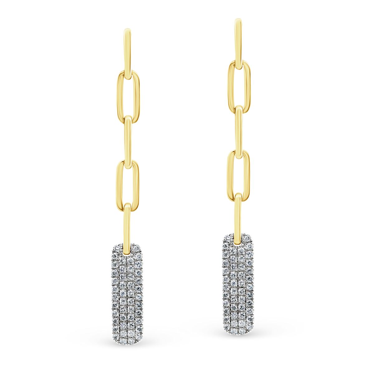 .62ct 14k Yellow Gold Diamond Link Drop Earrings — photo 1 of 3