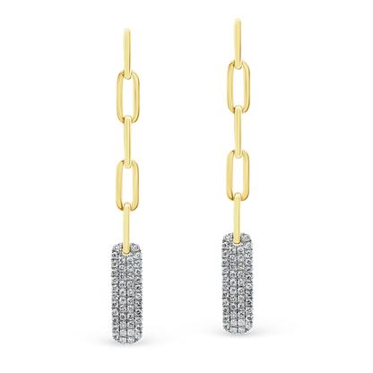.62ct 14k Yellow Gold Diamond Link Drop Earrings — photo 1 of 3