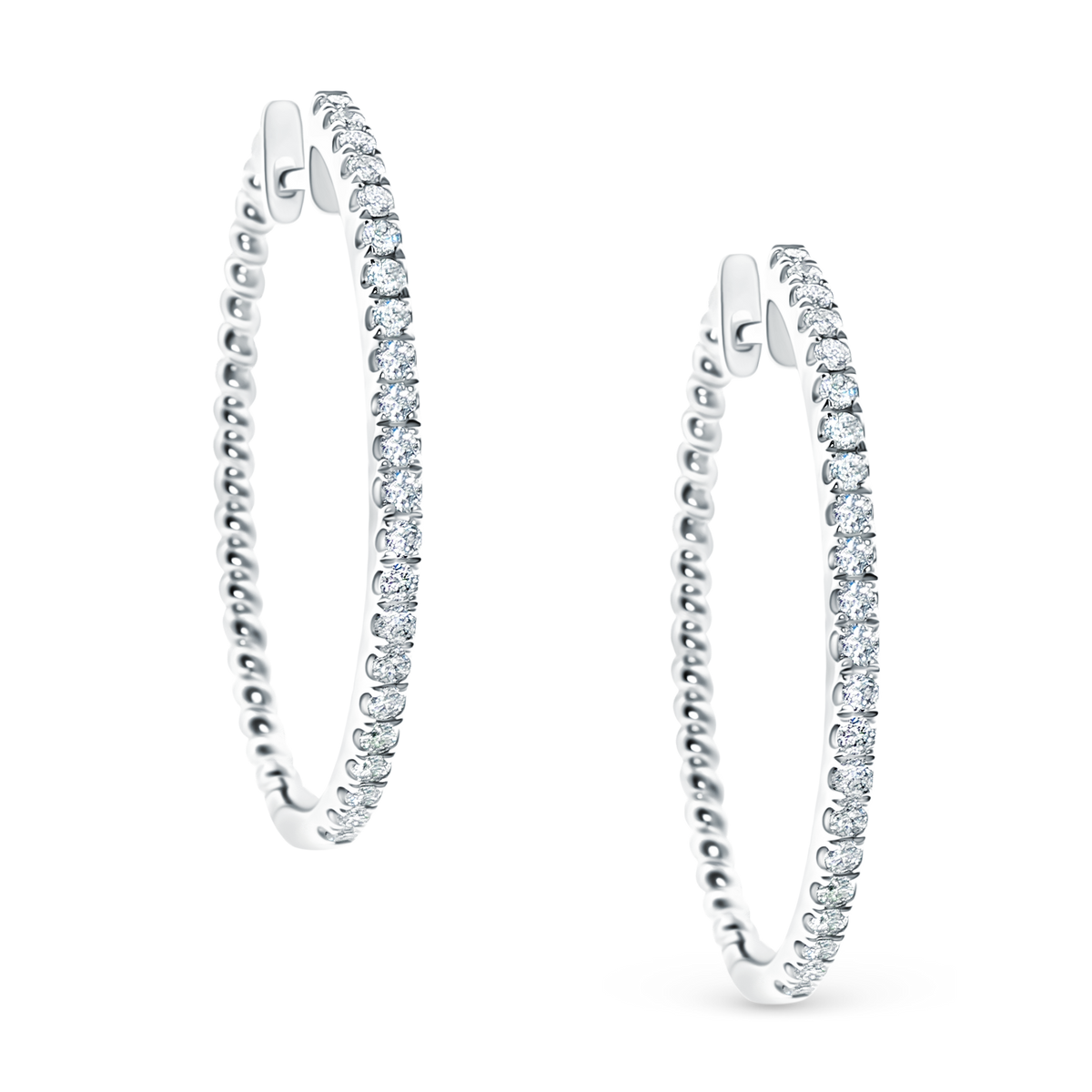.52ct 18k White Gold Diamond Hoops — photo 1 of 1