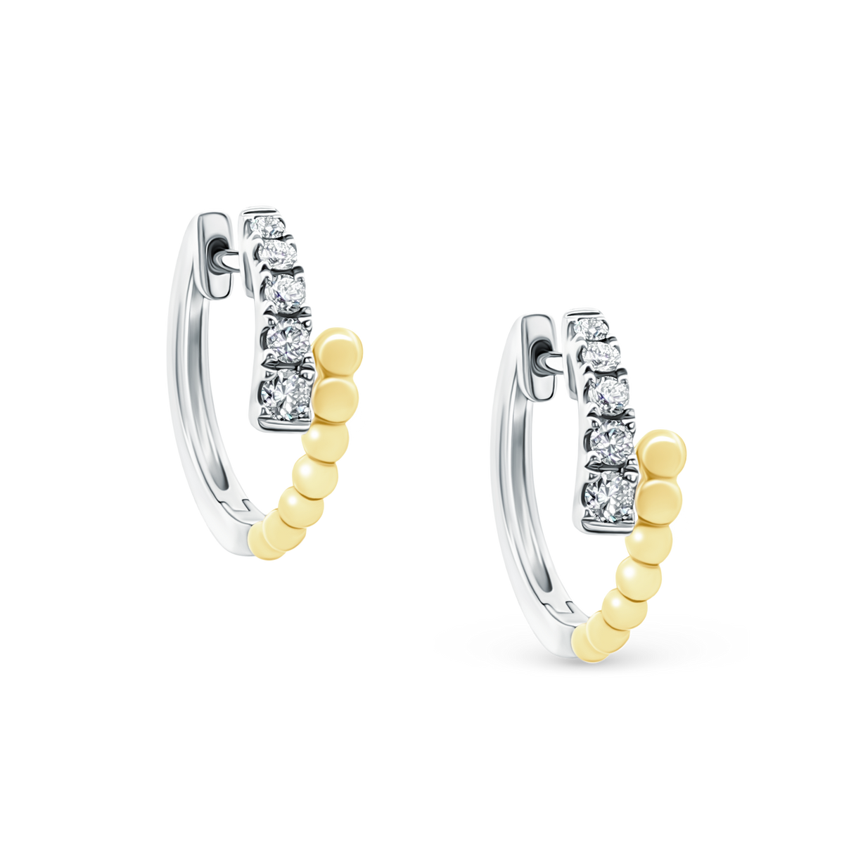 .20ct 14k Yellow and White Gold Diamond Huggys — photo 1 of 2