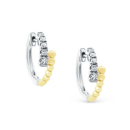.20ct 14k Yellow and White Gold Diamond Huggys — photo 1 of 2