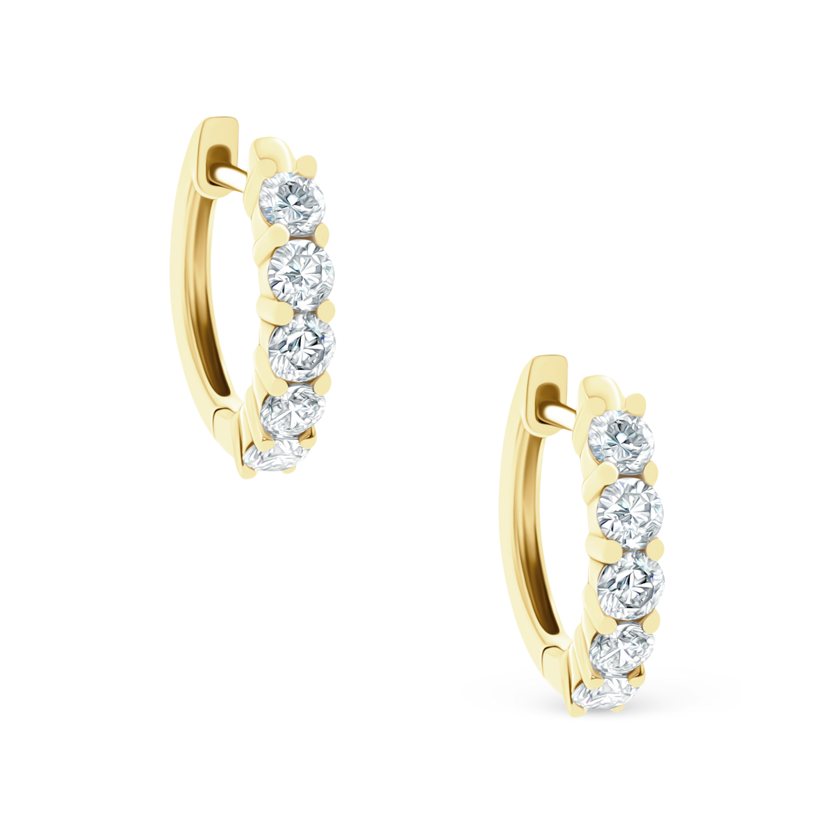 1.00ct 14k Yellow Gold Diamond Huggys — photo 1 of 2