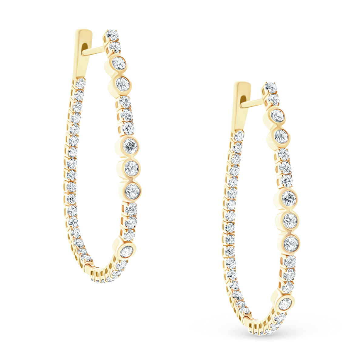 1.91ct 18k Yellow Gold Diamond Hoops — photo 1 of 2