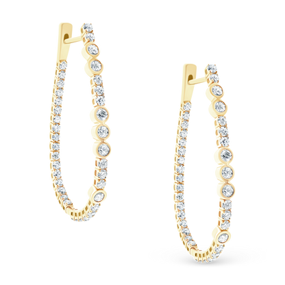 1.91ct 18k Yellow Gold Diamond Hoops — photo 1 of 2
