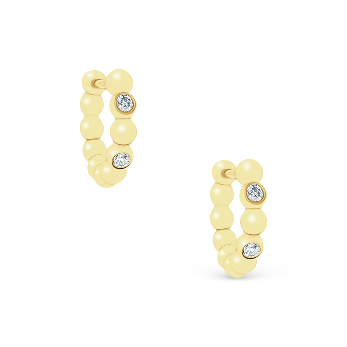 .08ct 14k Yellow Gold Diamond Huggys — photo 1 of 2