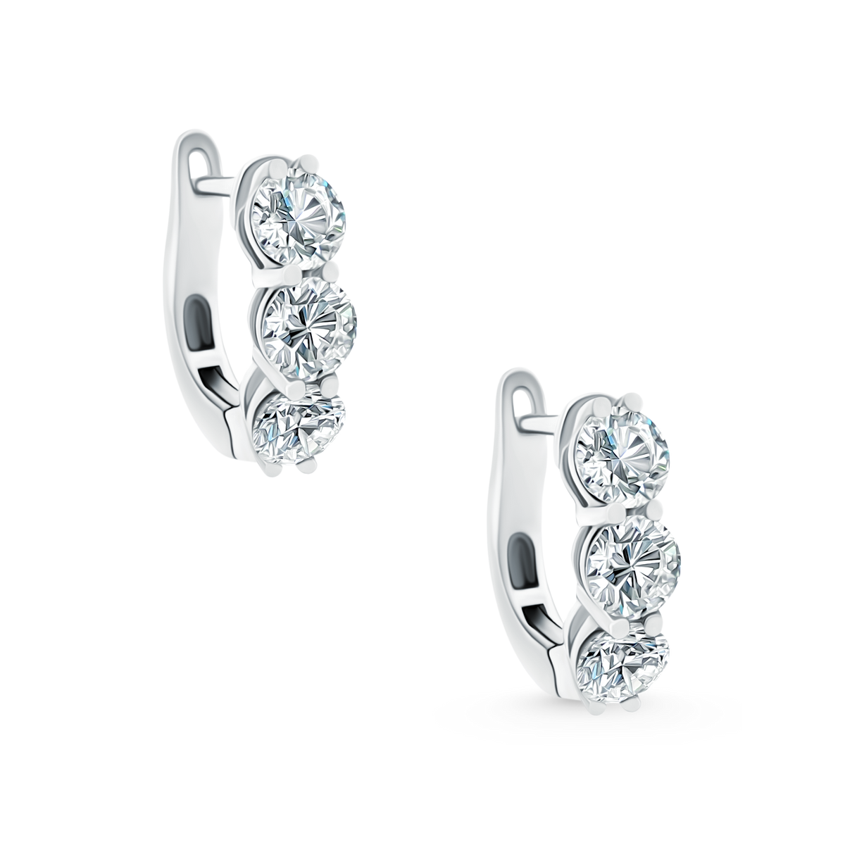 2.00ct 18k White Gold Diamond Huggys — photo 1 of 2