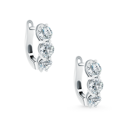 2.00ct 18k White Gold Diamond Huggys — photo 1 of 2