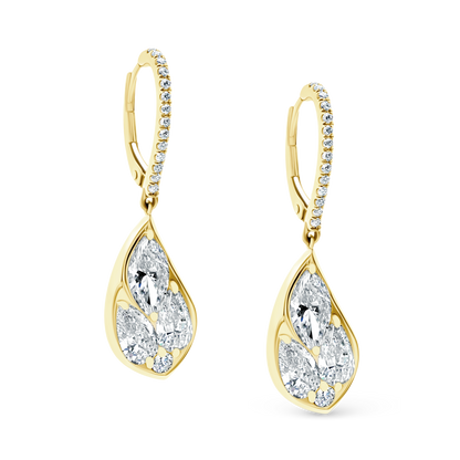 3.80ct 18k Yellow Gold Diamond Drop Earrings — photo 1 of 2